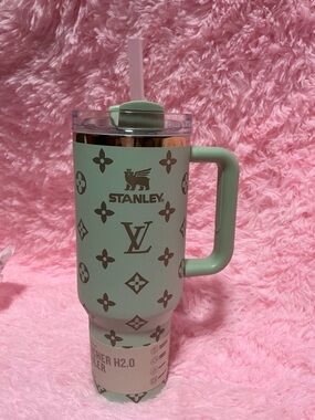 Stanley Mint Green Travel Tumbler with Handle
